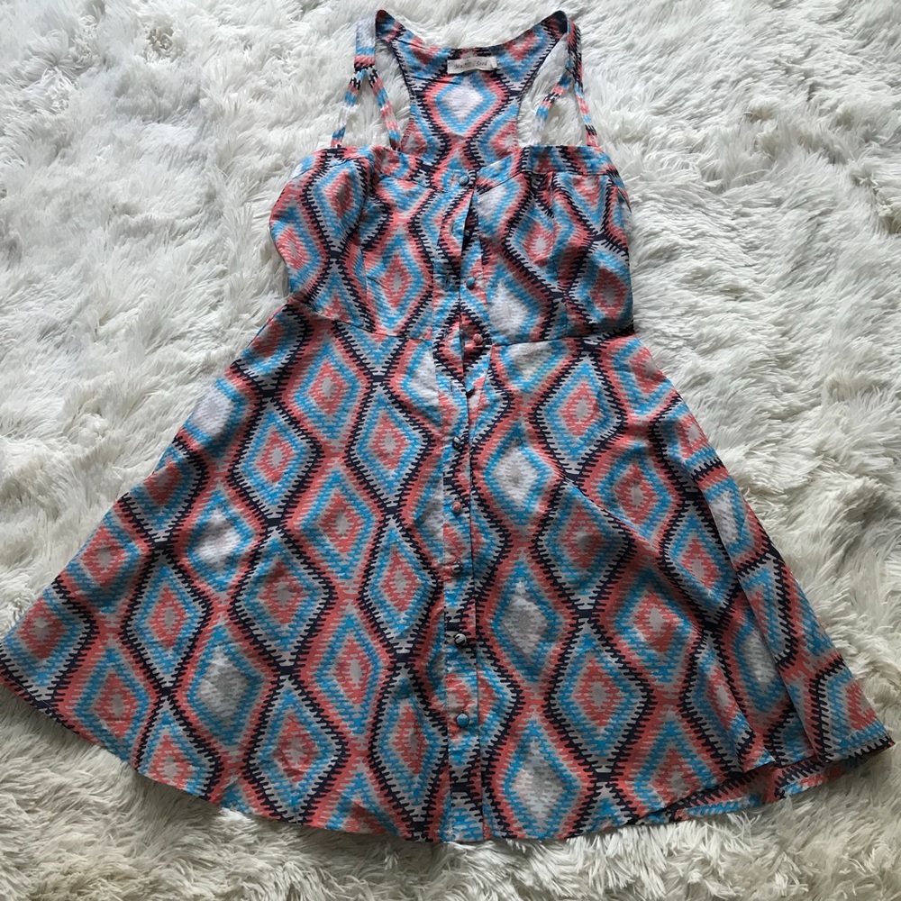 NWOT Mustard Seed Multicolor Diamond Pattern Dress